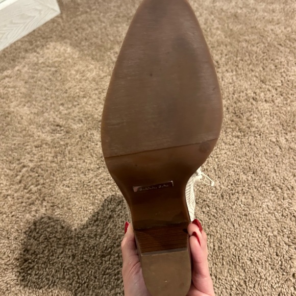 Gianni Bini Faux Snakeskin White Ankle Booties - Picture 4 of 8